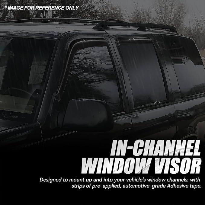 Auto Dynasty 4Pcs Carbon Fiber Pattern Window Visors Compatible - Image 3