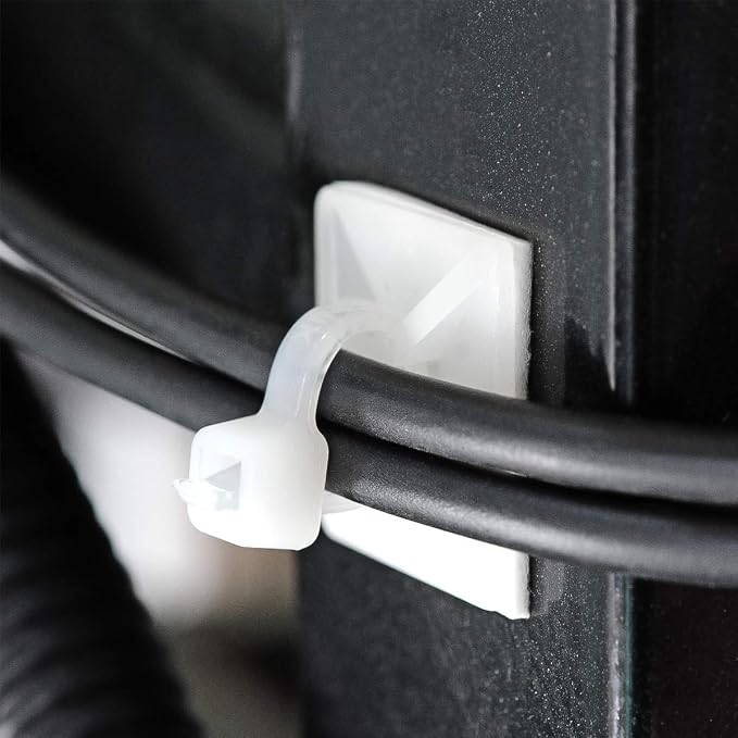 200pcs 3/4" 3M Back-Glue Self Adhesive White Strong Cable Zip Tie Mounts - Image 4