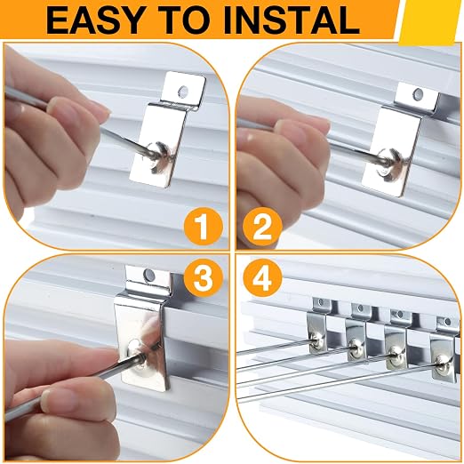 Moxweyeni 100 Pcs Heavy Duty Slatwall Panel Hooks Hanging Metal Slat Wall - Image 3