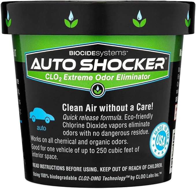 Auto Shocker Strong Car Odor Eliminator, Eco-Friendly Chlorine Dioxide Odor Bomb by BiocideSystems