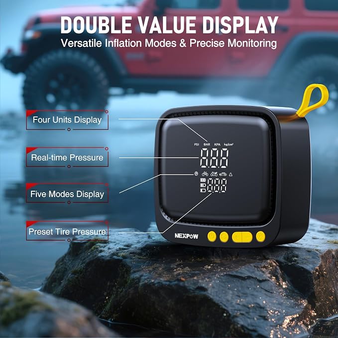 NEXPOW Tire Inflator Portable Air Compressor, 180 PSI Cordless Air Pump - Image 6