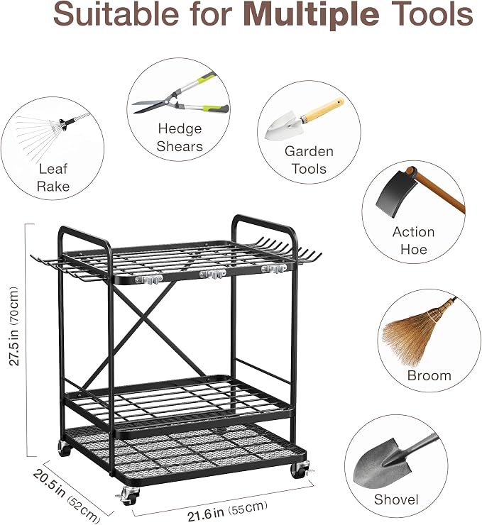 Garden Tool Organizer Outdoor Garage and Shed Tool Storage Yard Tool Holder and - Image 4