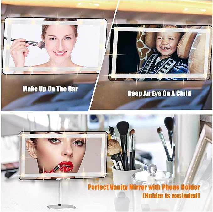 Car Vanity Mirror, with 3 Light Modes & 60 LEDs - Image 3