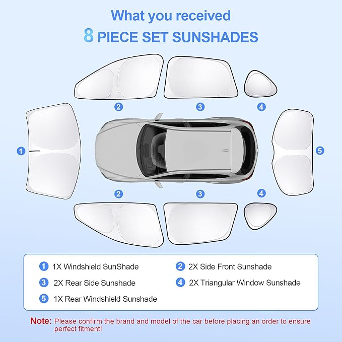 8pcs Car Window Shades for Mazda CX-5 2013-2016 Accessories, Windshield Side - Image 7