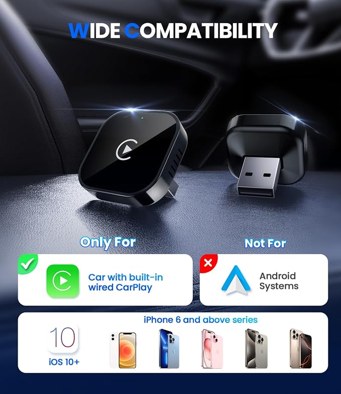 Teeran Wireless CarPlay Adapter 2025 Upgrade Wired CarPlay to Wireless - Image 8