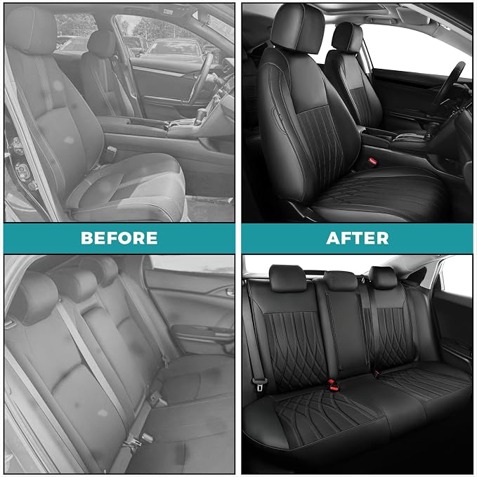 Seat Covers for Honda Civic Sedan 4DR Sedan EX 2022 2023 2024 2025.Faux Leather - Image 5