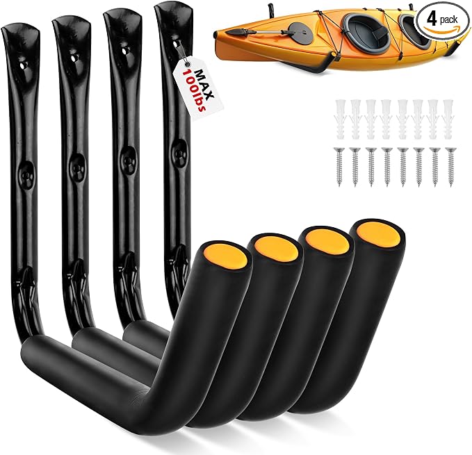 SEDY 4-Piece 15" 100 Lbs Heavy Duty Garage Storage Hooks, Kayak Storage Rack by SEDY