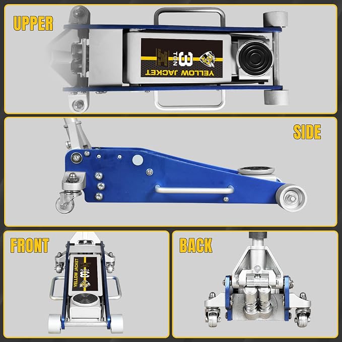 YELLOW JACKET Floor Jack 3 Ton Hydraulic Low Profile Aluminum and Steel Racing - Image 6