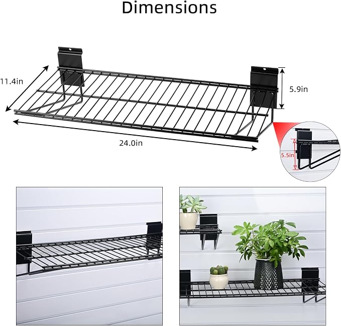 Slatwall Shelves, Slat Wall Accessories, Slat Wall Wire Shelf, Heavy Duty - Image 3