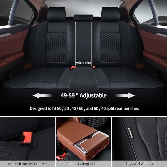 Car Seat Covers Full Set Leather Seat Covers Automotive Seat Covers Universal - Image 4