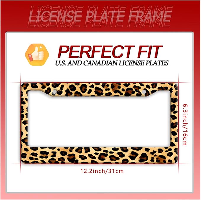 Cheetah Brown Leopard License Plate Frame Animals Print License Plate Frames - Image 7