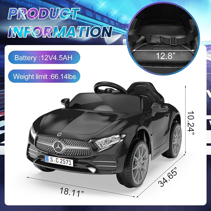 12V Kids Ride On Car with 2.4G Remote Control, Battery Powered Electric Car - Image 7