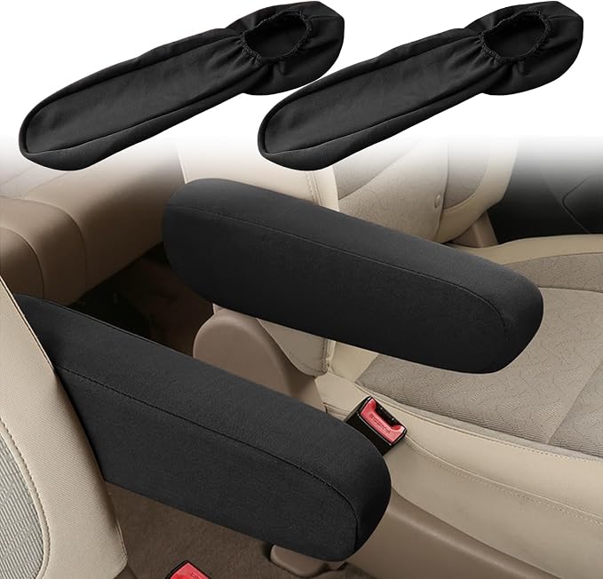 2PC Car Front Seat Armrest Covers, Universal Size Seat Arm Rest Cover, Flat by SmeytaCarAccessoriesSupply