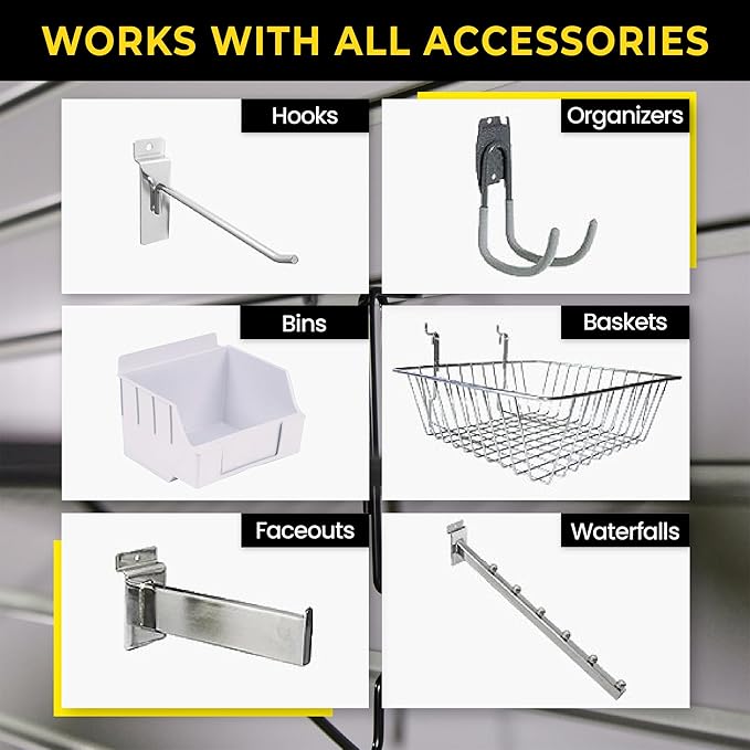 2'H x 4'W Slatwall Panel Garage Wall Organizer: Heavy Duty Wall Mounted PVC - Image 6
