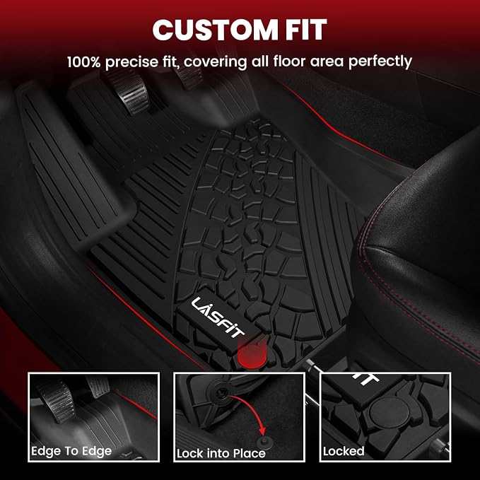 LASFIT Floor Mats for Jeep Renegade 2015-2023 All Weather TPE Custom Fit Car - Image 2