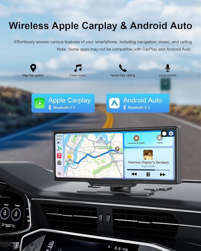 Portable Carplay Screen 10.26'' HD IPS Apple Carplay & Android Auto Screen - Image 2