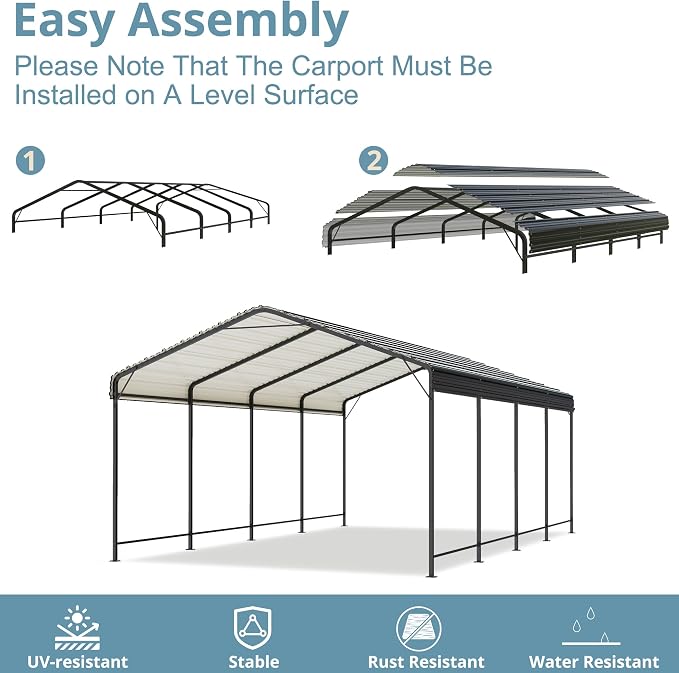 Carport 12x20 FT Metal Carport - Image 7