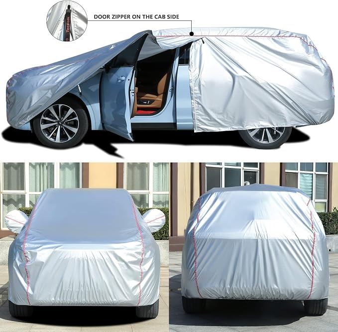 Tecoom Hard Shell Zipper Design Waterproof UV-Proof Windproof Car Cover - Image 4