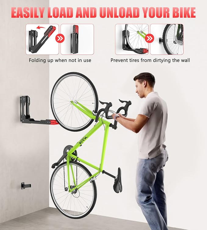 Bike Wall Mount 2 Pack Swivel Bike Rack - Image 5