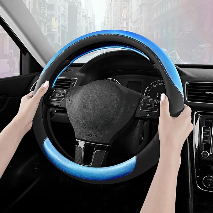 Road Comforts Steering Wheel Cover – Breathable Leather Steering Wheel Cover - Image 4