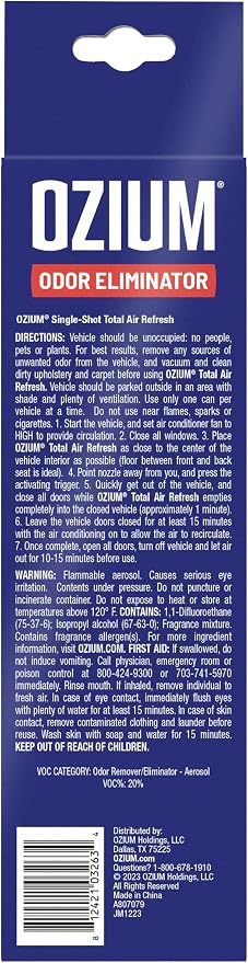 OZIUM® Air Freshener Odor Eliminator, 2oz Single Shot Total Air Refresh & Car - Image 2