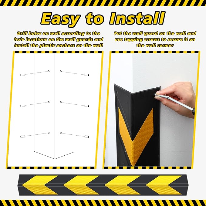 12 Pack Garage Wall Corner Guards, Car Bumper and Wall Corner Protection - Image 5