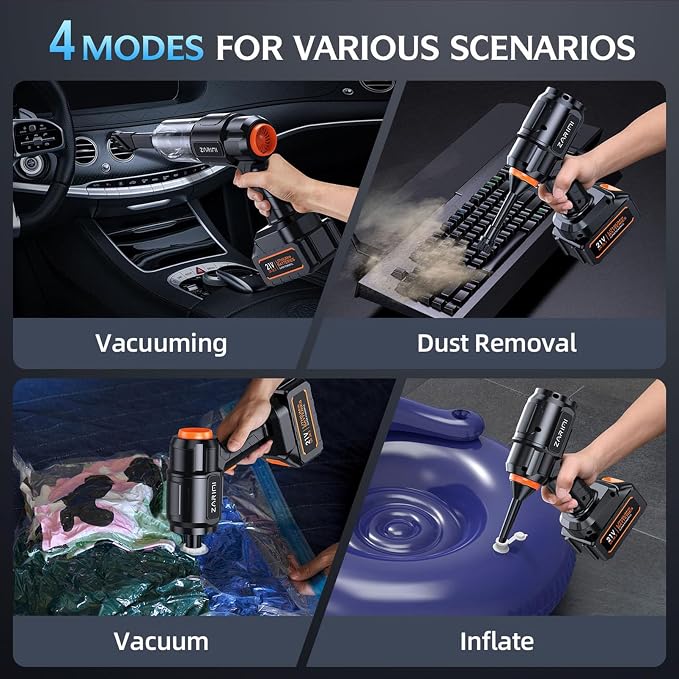 Car Vacuum Portable Cordless, 000Pa High Power Dust Buster, 6-in-1 Handheld - Image 4