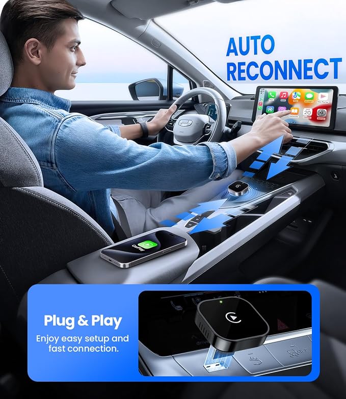 Teeran Wireless CarPlay Adapter 2025 Upgrade Wired CarPlay to Wireless - Image 4