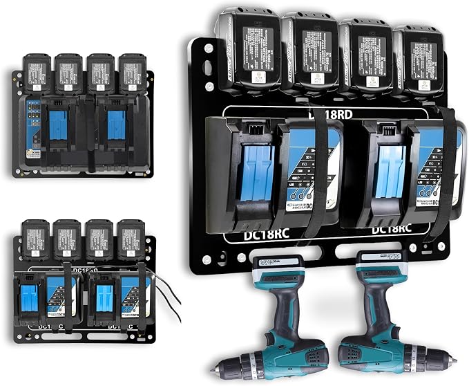 Battery Holder for Makita, Wall Mount for Makita DC18RC DC18RD Chargers - Image 8