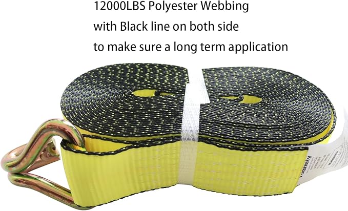 Ratchet Straps Heavy Duty 2" x 30' x 10000 lbs J Hook Tie Down Strap Ratcheting - Image 4