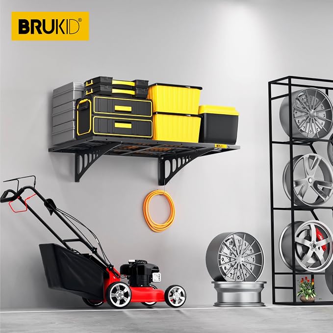 2x3ft Adjustable Rail Wall Garage Storage Shelf, Tool Room, Supermarket Wall - Image 2
