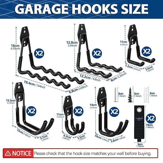 3-H Garage Wall Hooks 28 Pack, Garage Hooks Heavy Duty - Image 2