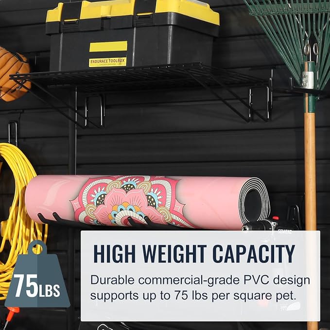 Slatwall Panel Garage Organizer PVC Slatwall Heavy Duty Wall Mounted Rack - Image 6
