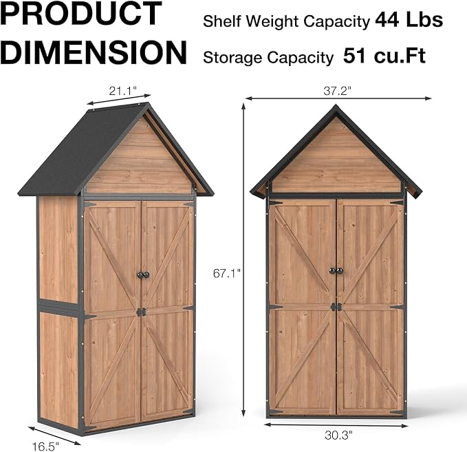 Outdoor Storage Shed with Sloped Roof - Image 5