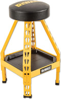 DEWALT Heavy-Duty Metal Stool for Garage and Shop, 360 Swivel Seat, Storage Tray by DEWALT