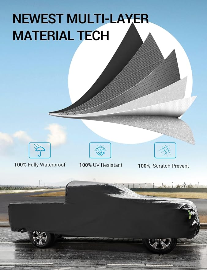 Proadsy 2025 Upgrade Car Cover for Chevrolet Colorado 2010-2021, Windproof All - Image 4