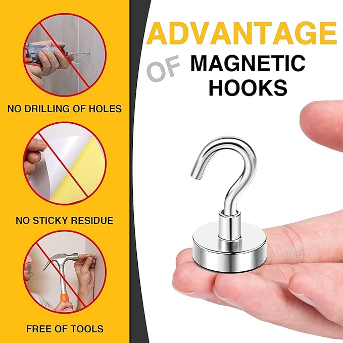 DIYMAG Magnetic Hooks, 30Lbs Strong Heavy Duty Cruise Magnet, Magnetics S-Hooks - Image 6