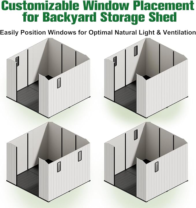 EAGLE PEAK 8x8 Resin Outdoor Storage Shed, Weatherproof Garden Shed - Image 8