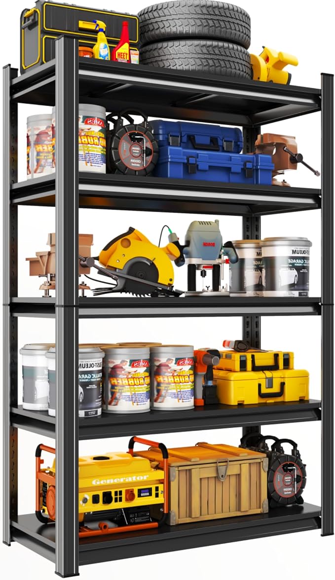 Metal Garage Shelving Unit, Heavy Duty 5-Tier Adjustable Storage Rack, Steel by Notmise