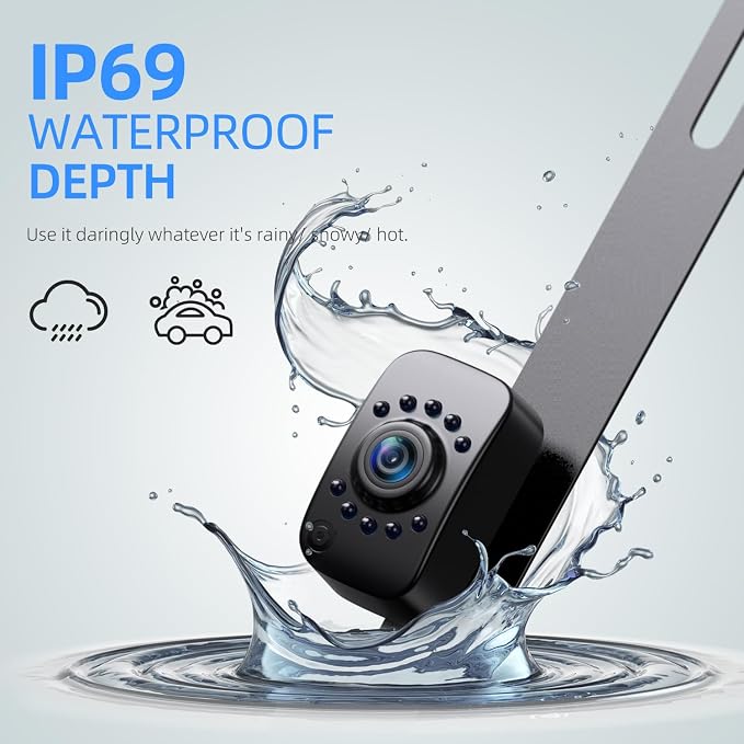 eRapta HD 1080P Backup Camera, AHD Compatible, License Plate Rear View Camera - Image 7