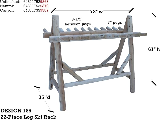 22-Place Freestanding Ski Log Racks, Pole Ski Holders, Garage Racks - Image 4