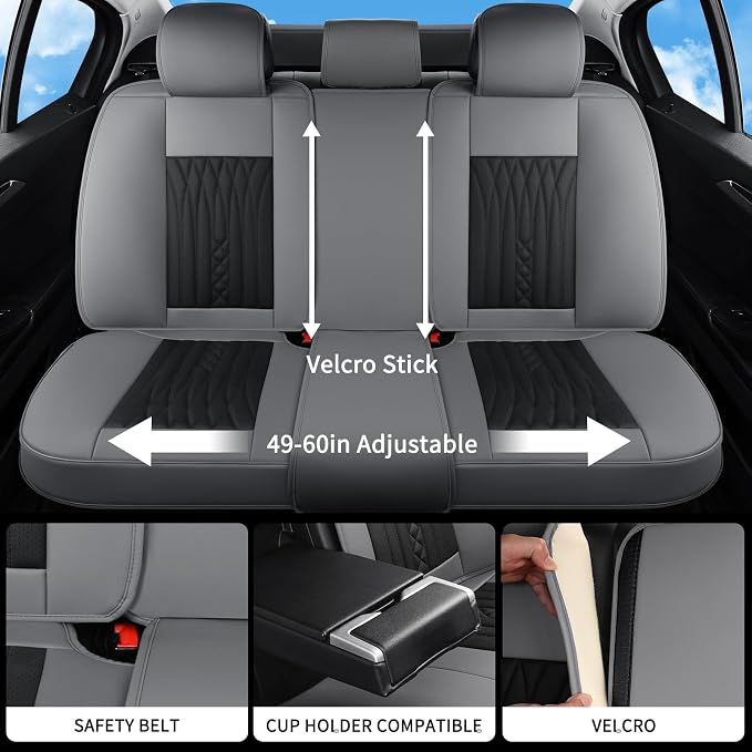 Car Seat Covers Full Set, Leather Seat Covers - Image 9