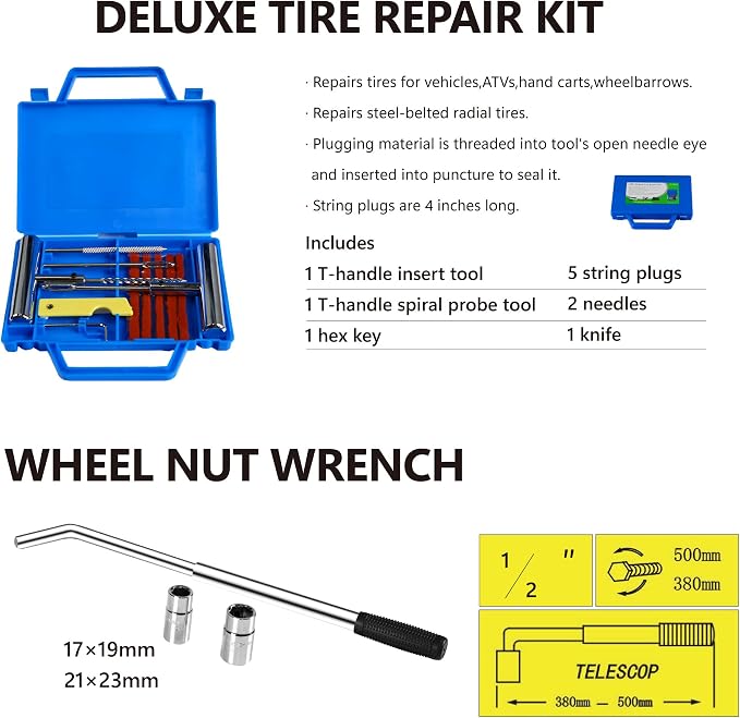 5 Piece Car Truck Floor Jack Service, Hydraulic Trolley Floor Jack & Jack - Image 4