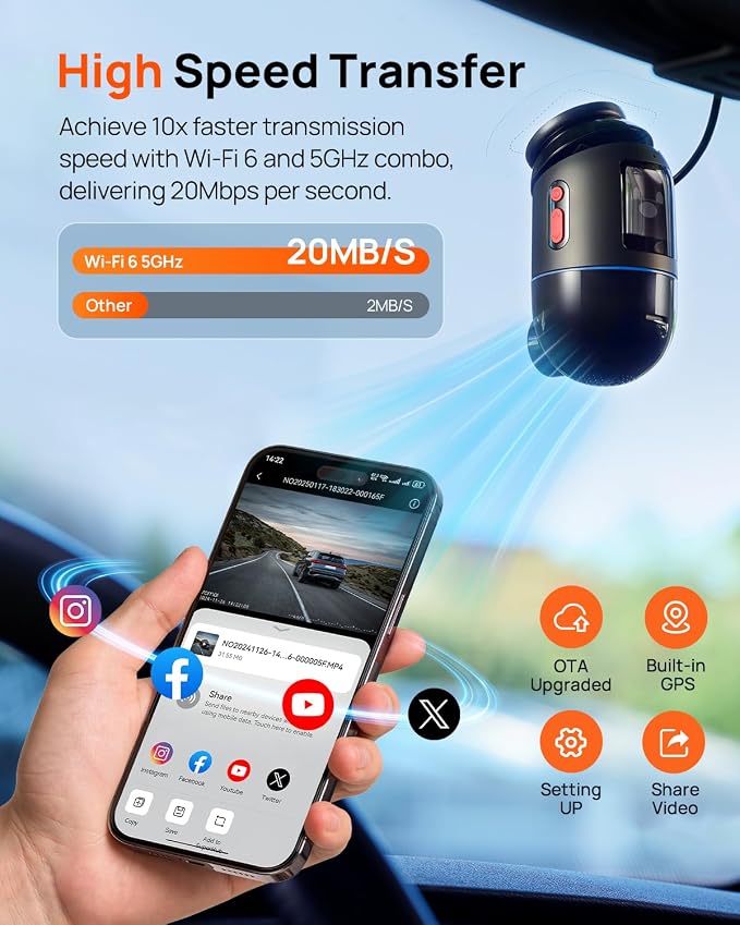 70mai Dual Dash Cam Front and Rear 4K, Car Camera - Image 5