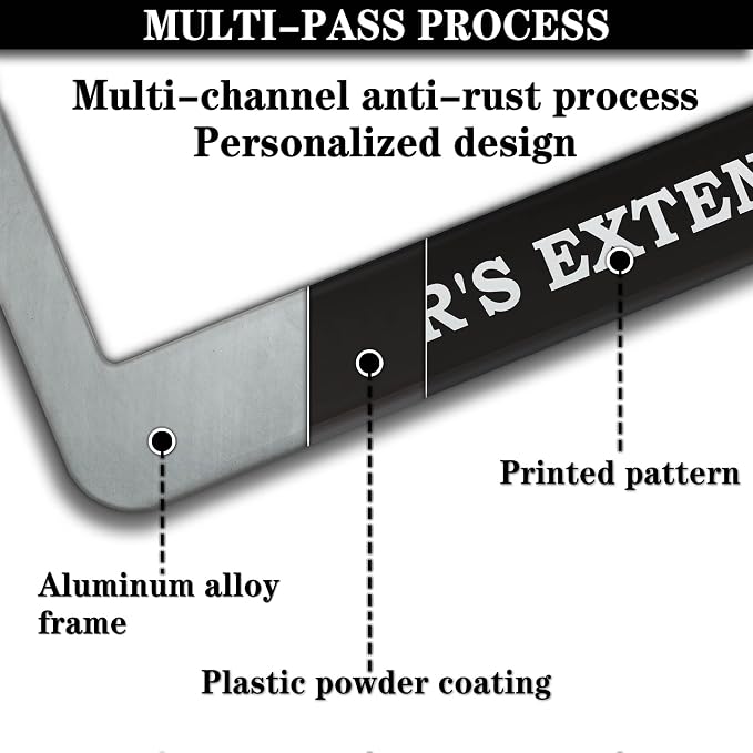 License Plate Frames Black and White License Plate Cover Car’s Extended - Image 5