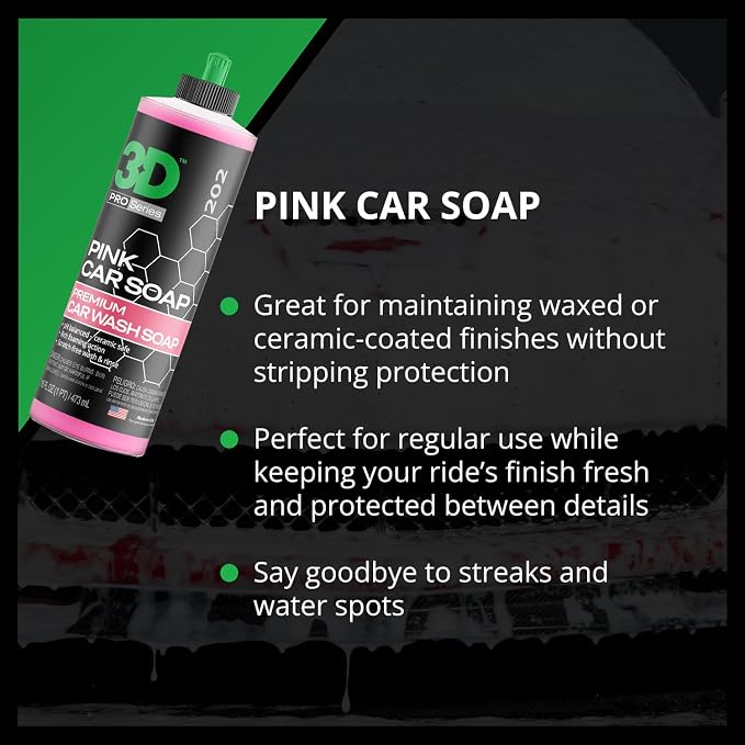 3D Pink Car Soap – 16 oz |pH Neutral Car Wash Soap - Image 4