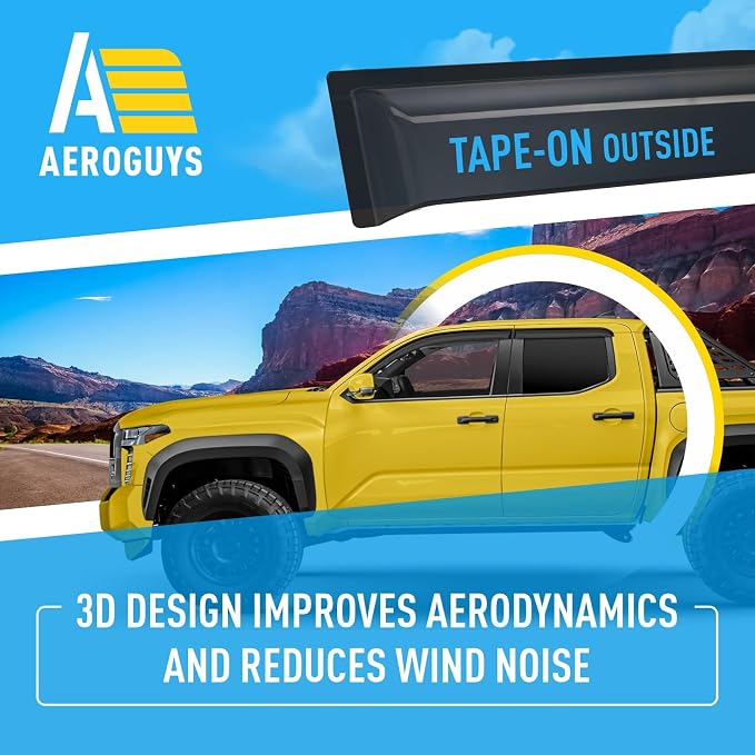 Extra Durable Window Deflectors Tape-On Window Visors Rain Guards Fit - Image 5