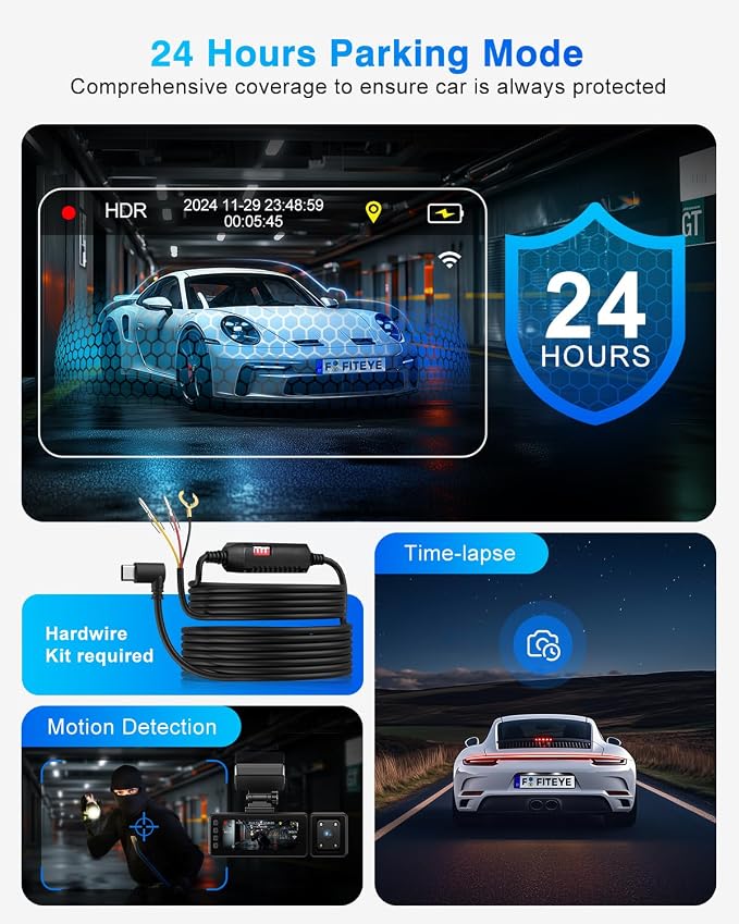3 Channel 4K Dash Cam, IMX335 STARVIS Sensor, 4K+2K Front and Inside, - Image 8