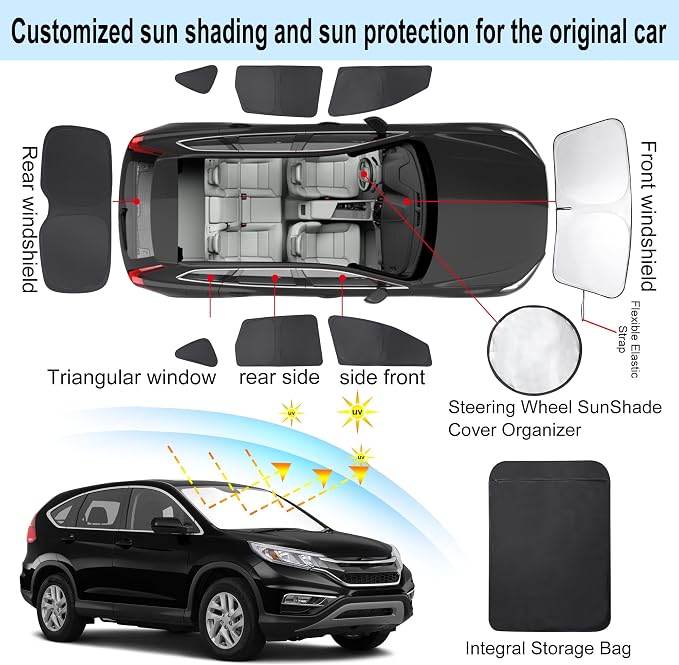 TINGLU Window Shades for Honda CR-V 2012 2013 2014 2015 2016 Accessories Car - Image 3
