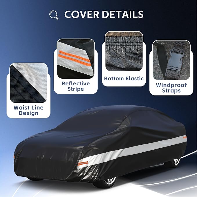 10 Layers Car Cover Custom Fit for Dodge Challenger SRT Hellcat Demon, - Image 4